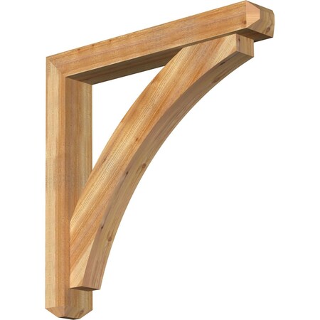 Ekena Millwork Thorton Craftsman Rough Sawn Bracket w/ Offset Brace, Western Red Cedar, 6"W x 40"D x 40"H BKT0604X40X40THR04RWR